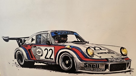 Druck auf Leinen - Porsche Graphik