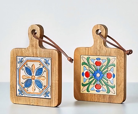 2 Stück Holzuntersetzer