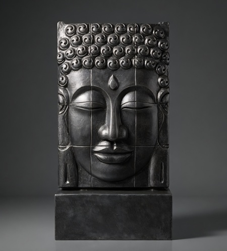 Sehr grosses Buddha Steinrelief als Brunnen
